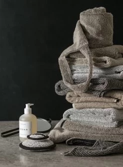 Handtuch Leinen-Frottee 70x140 Cm, Natur / Schwarz -Bergs Potter Store axlings handtuch leinen frottee 7 1