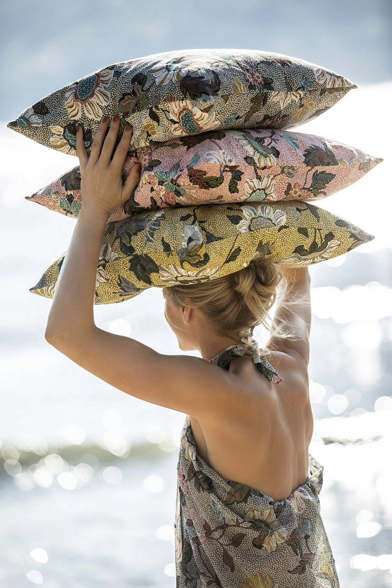 Flower Linen Kissenbezug 50x50 Cm, Grau 5 Flower Linen Kissenbezug 50x50 Cm, Grau – Bild 3