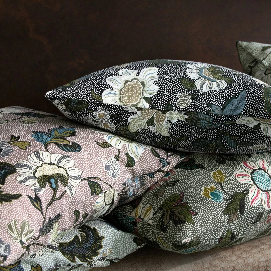 Flower Linen Kissenbezug 50x50 Cm, Grau 4 Flower Linen Kissenbezug 50x50 Cm, Grau – Bild 2