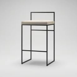 Barhocker Mit Rückenlehne 80 Cm, Schwarz / Beige Samt -Bergs Potter Store department barhocker niedrig hoch ruckenlehne 115