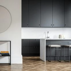 Barhocker Mit Rückenlehne 80 Cm, Schwarz / Beige Samt -Bergs Potter Store department barhocker niedrig hoch ruckenlehne 116