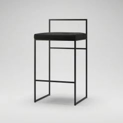 Barhocker Mit Rückenlehne 80 Cm, Schwarz / Schwarz Samt -Bergs Potter Store department barhocker niedrig hoch ruckenlehne 69