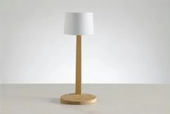 Gaia Tischlampe Tragbar Teakholz, Rubelli Bianco -Bergs Potter Store ethimo gaia table lamp teak 3