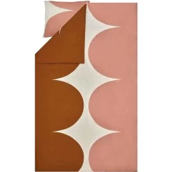 Marimekko Härkä Bettdeckenbezug Weiß / Braun / Rose, 150x210 Cm
