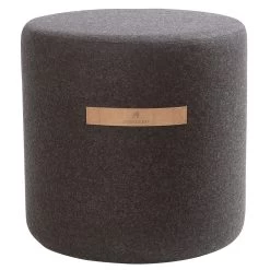 Shepherd Sara Round Wool Pouf 40x40cm, Black