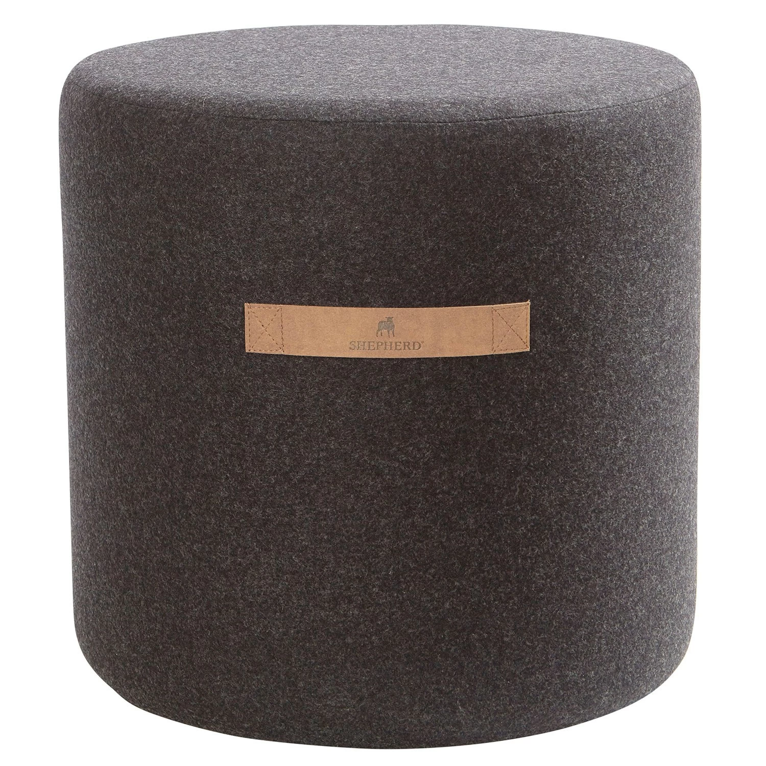 Shepherd Sara Round Wool Pouf 40x40cm, Black 3 Shepherd Sara Round Wool Pouf 40x40cm, Black