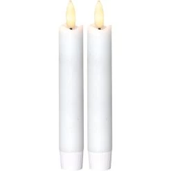 Star Trading Flamme LED Antike Kerze Weiß 2-er Set, 15 Cm